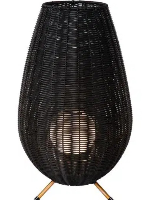 lampe de table lucide dim rech colin 3w (3000k) ip44 h50,noir