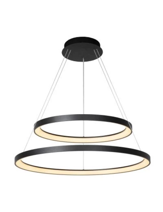 Suspension Lucide dimmable Vidal 92w (2700k) 78cm,noir