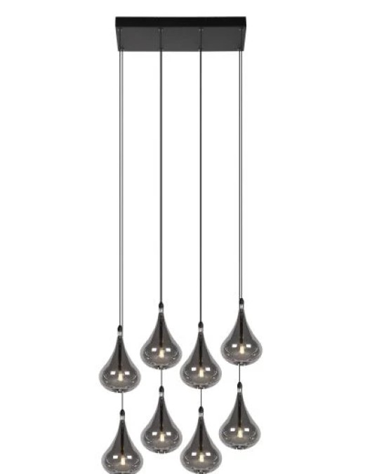 Suspension Lucide Tears 8xG4/1.5w (3000k) 49.5cm,noir