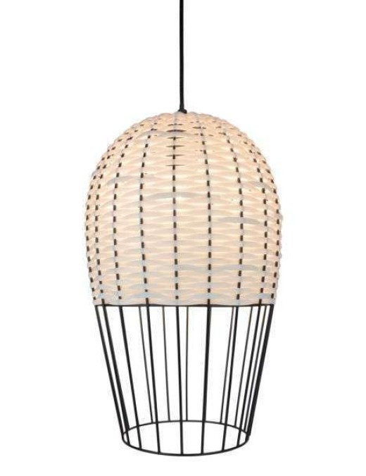 Suspension Sampa Joya 1xE27 25cm,noir/naturel
