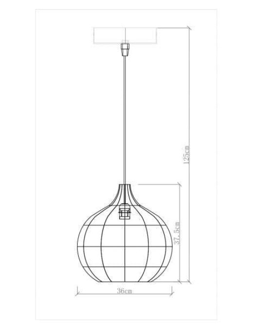 Suspension Keria Fuga 1xE27 36cm,naturel