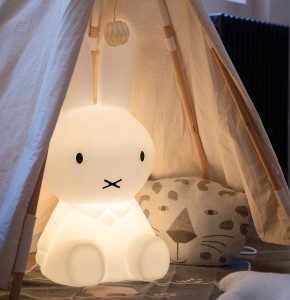 lampe de sol led miffy blanche en pvc