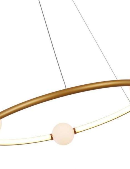 Suspension Keria Arty 36w (3000k) 64cm,rose/doré