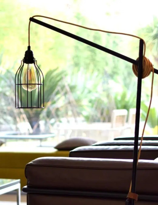 Pied de lampadaire Hoopzi Asym 1xE27 135cm,noir