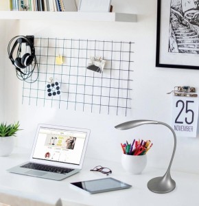 lampe de bureau touch dimmable flexible flex grise en pvc