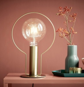 lampe de table dean avec halo en métal doré