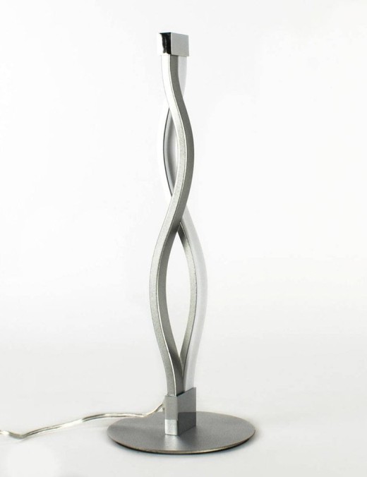 lampe à poser design led sahara en métal argenté