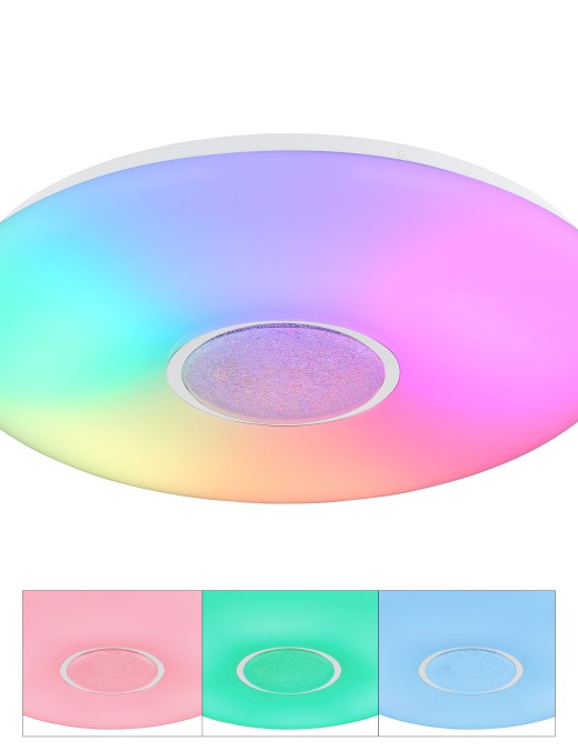 Plafonnier led Globo circulaire Sully 40w RGB + W 49cm,blanc